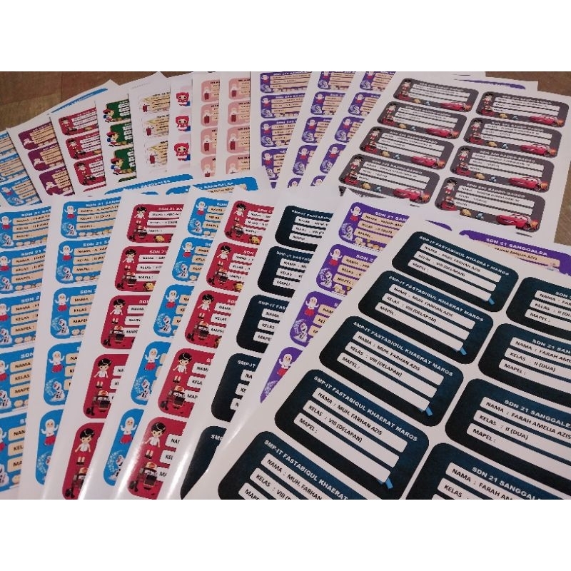 

Stiker Label Buku Tulis / Stiker Custom Bisa Pilih Animasi