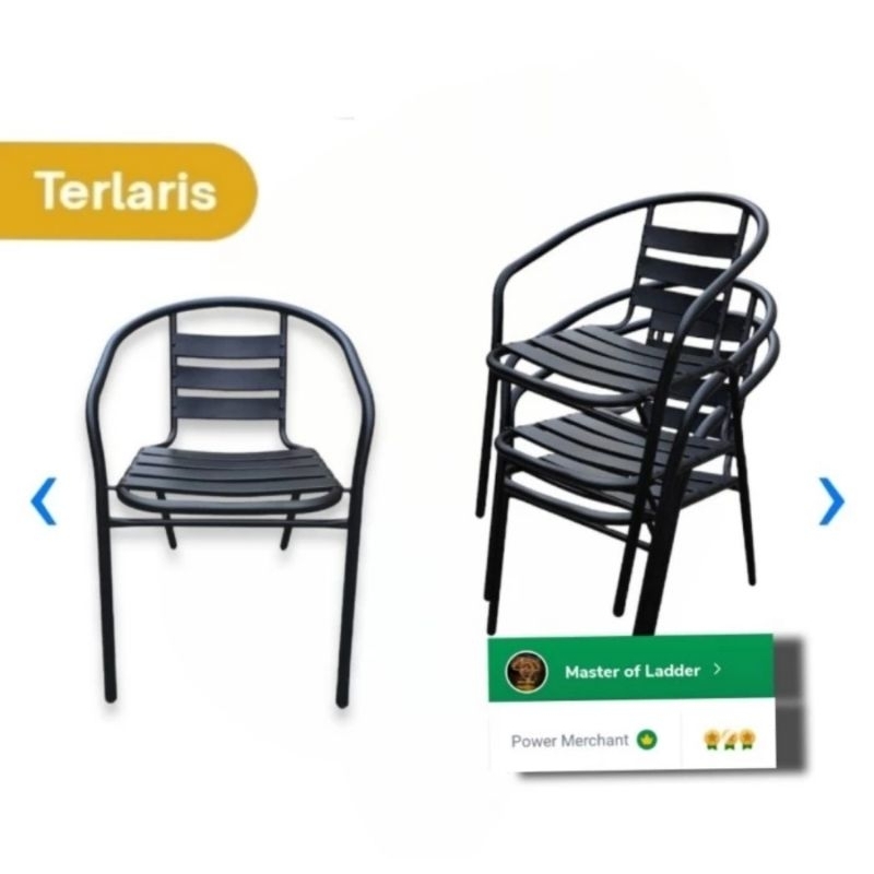 Krisbow Soleil Kursi teras Kursi Taman Besi Kursi Cafe Berlengan Kokoh
