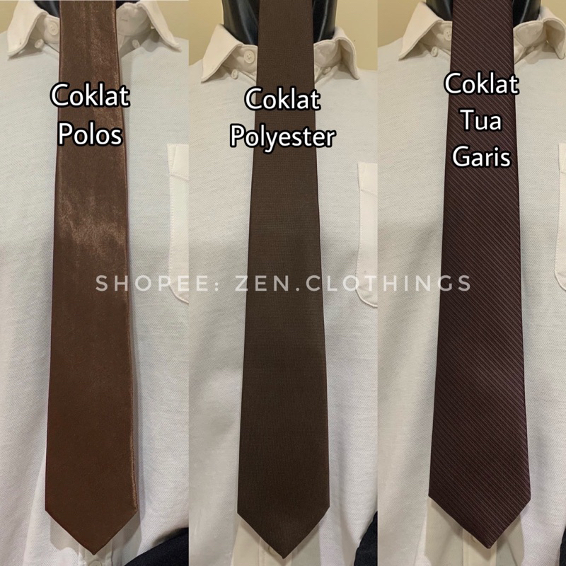 Dasi Panjang Pria Dewasa Warna Khaki Coklat Terang Muda dan Cokelat Tua Gelap dan Coklat Susu Mocca Moka Brown Polos dan Motif Garis