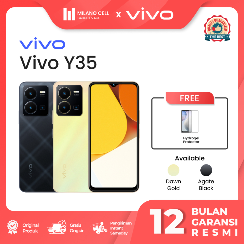 Vivo Y35 Ram 8+8 Rom 128GB Garansi Resmi | Extended Ram 8GB