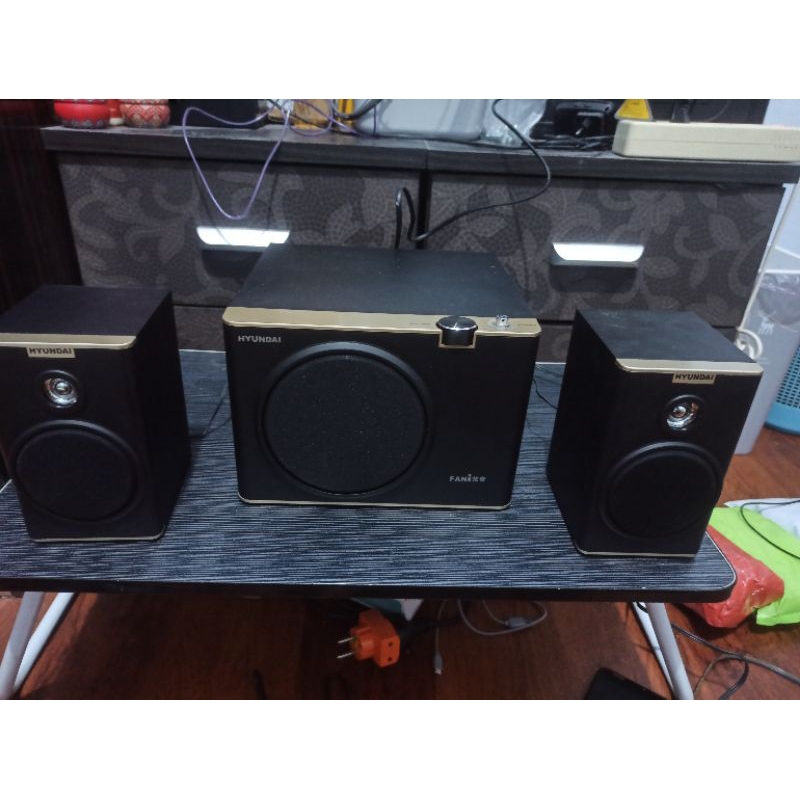 speaker 2.1 subwoofer 60watt 28watt bass sub woofer tweeter jernih bukan gmc polytron sony ini speaker korea hyundai pc laptop home theater hy-610 hy-760 hy-9600 hy-2008 hy-9200