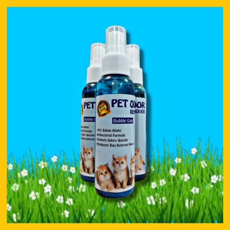 GPSS- Pet Odor Remover 100mL Penghilang Bau Kotoran Hewan Kucing Anjing Kelinci Pee Cleaner 100mL Penghilang Bau Kotoran Kucing Penghilang Bau Pesing Kucing Anjing Disinfektan Kandang Penghilang Bau Kandang Hewan Kucing Anjing Penghilang Bau Pup Kucing