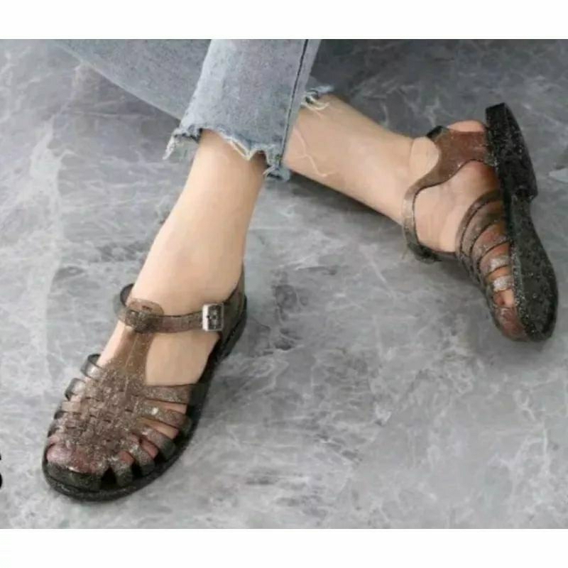 Balance Sandal Jelly Shoes Possession Dewasa  glitter Transparant Import gladiator korea kekinian Anti Slip