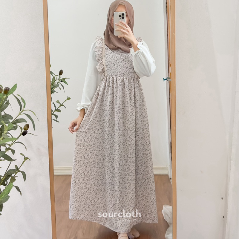 EDORA DRESS - Gamis Motif Bunga Vintage Syar'i