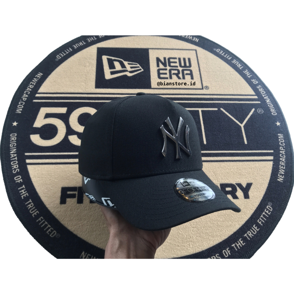 Topi Anak New Era Kids 9Forty A-Frame New York Yankees Metal Black Cap 100% Original Resmi
