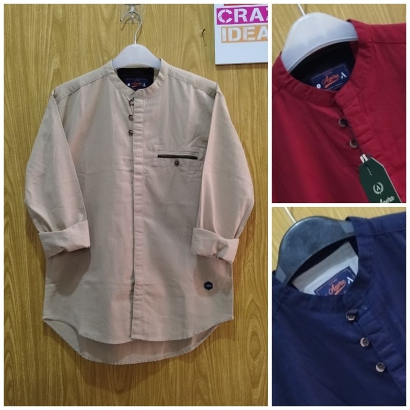 BAJU KEMEJA KOKO KEMKO KERAH SANGHAI FULL KANCING PRIA LENGAN PANJANG COTTON PREMIUM ORIGINAL AGERA NEW FASHION 2023