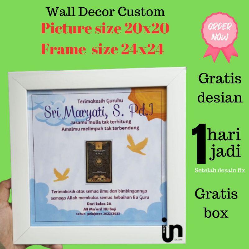 Kado kenang kenangan untuk guru custom