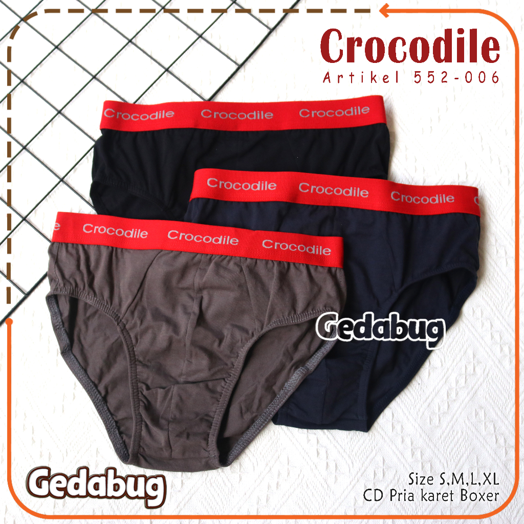 2 Pcs - CD Pria CROCODILE 552-006 Box Orange | Celana dalam segitiga Karet Boxer | Gedabug