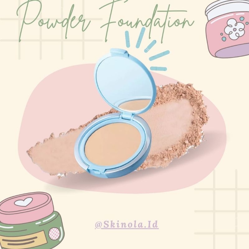 ORI 100% Skinola WARDAH Lightning Powder Foundation Light Feel SPF 15 PA ++ Bedak Padat Halus Lembut