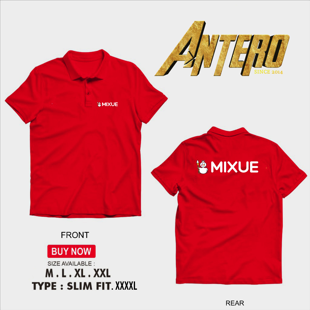 kaos kerah polo shirt mixue es krim