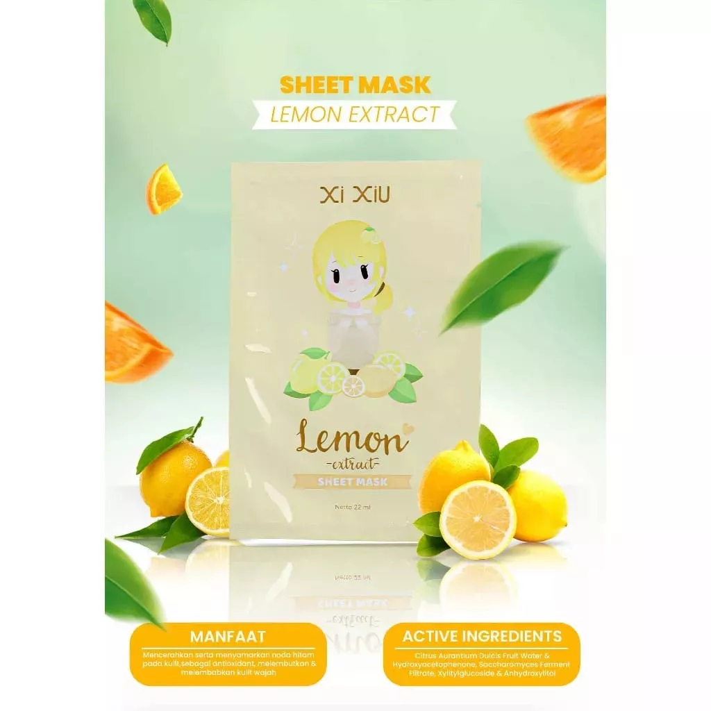 XI XIU Fruity Extract Face Sheet Mask Series 22ml // Masker Wajah Sheetmask