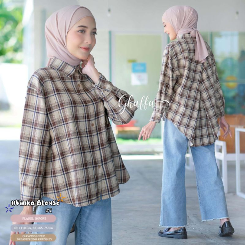 (NEW)ATASAN WANITA BLOUSE OOTD//VINKA#1 BY GHAFFA