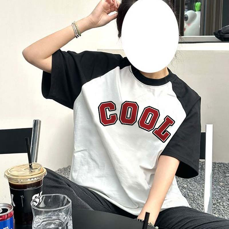 100% Katun Graphic Tee Korean Style Baju Wanita Letter Atasan Wanita Oversize Kaos Putih T-shirt