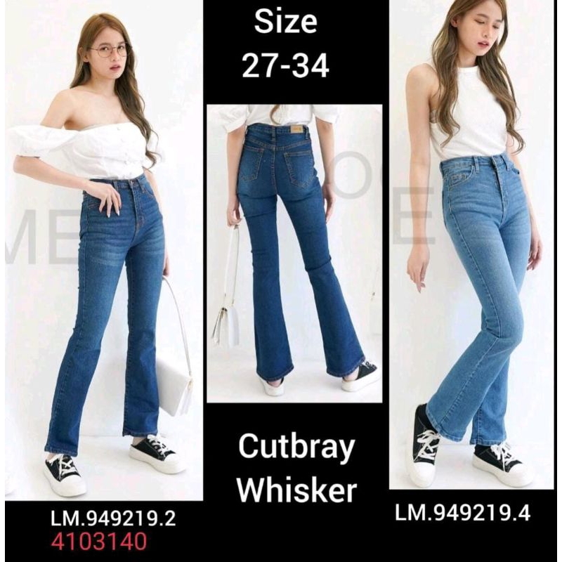 celana jeans look me cutbray whisker 478 4103