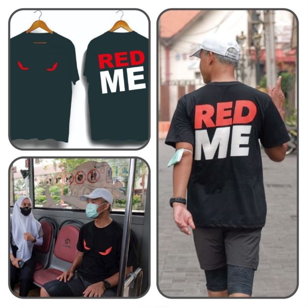 Kaos Tshirt Baju Obral Murah Distro RED ME Ganjar Pranowo PDIP Perjuangan PDI Pemilu Partai Demokras