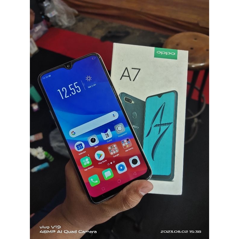 (SECOND) HP Oppo A7 ram 3/64 Fullset Segel