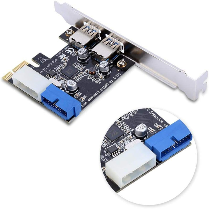 PCIE USB 3.0 2Port with Header Front Panel PCI-E X1 Card