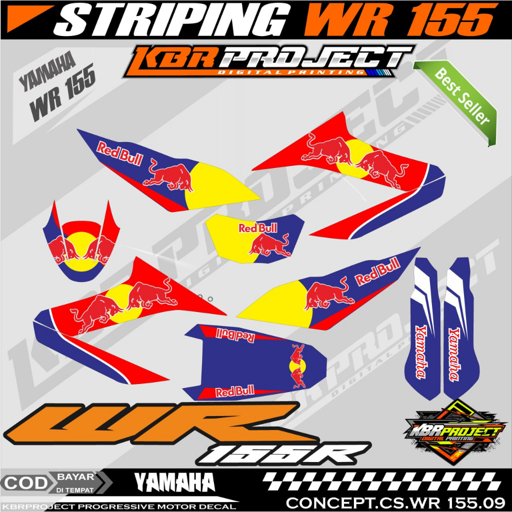 WR 155R STIKER STRIPING PREMIUM MOTOR KEREN LIS VARIASI WR 155R STIKER MOTOR YAMAHA DESAIN RACING 09