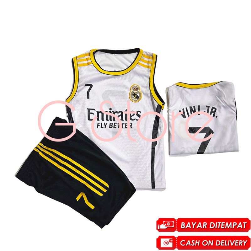 bisa cod setelan bola singlet terlengkap baju sepakbola termurah berkualitas set kaos futsal laki terbaru vini jr