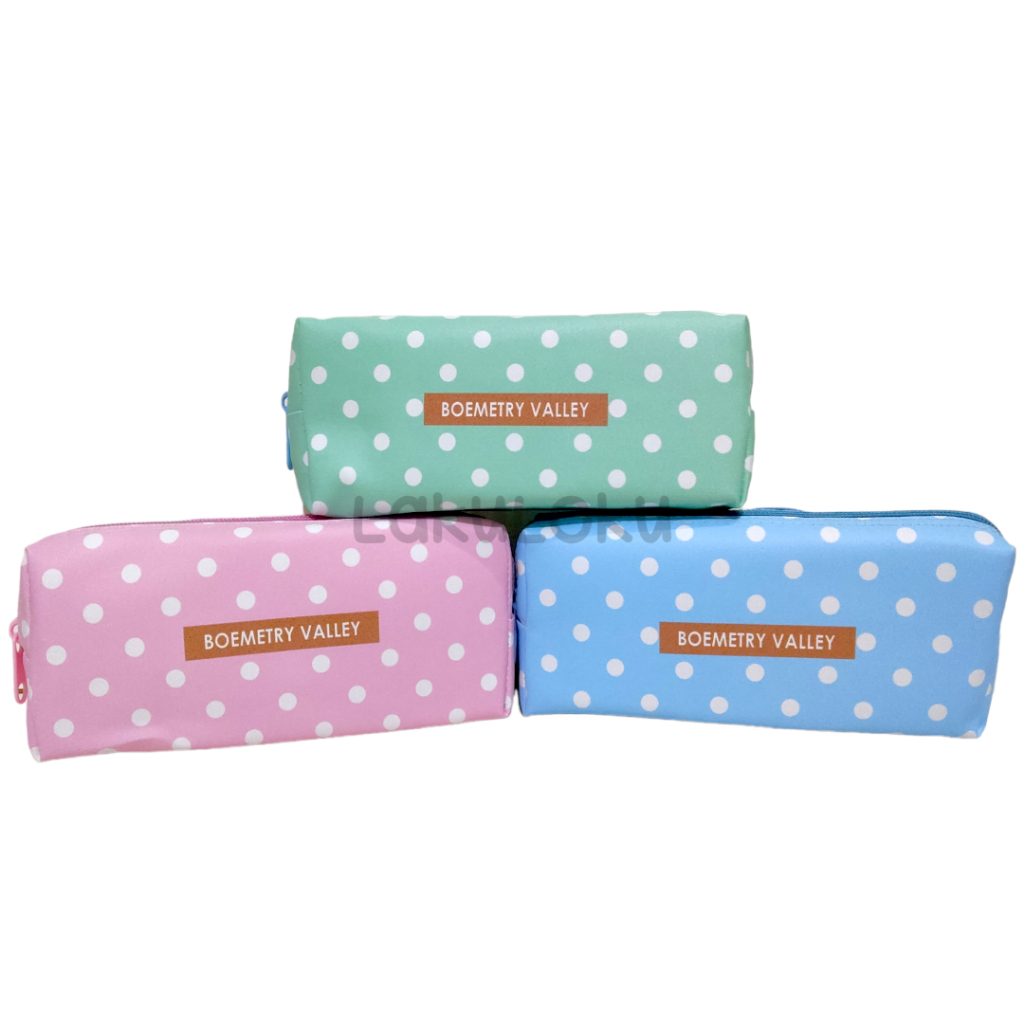 

Tempat Pensil / Pencil Case Bahan Kain Motif Polkadot Boemetry Valley