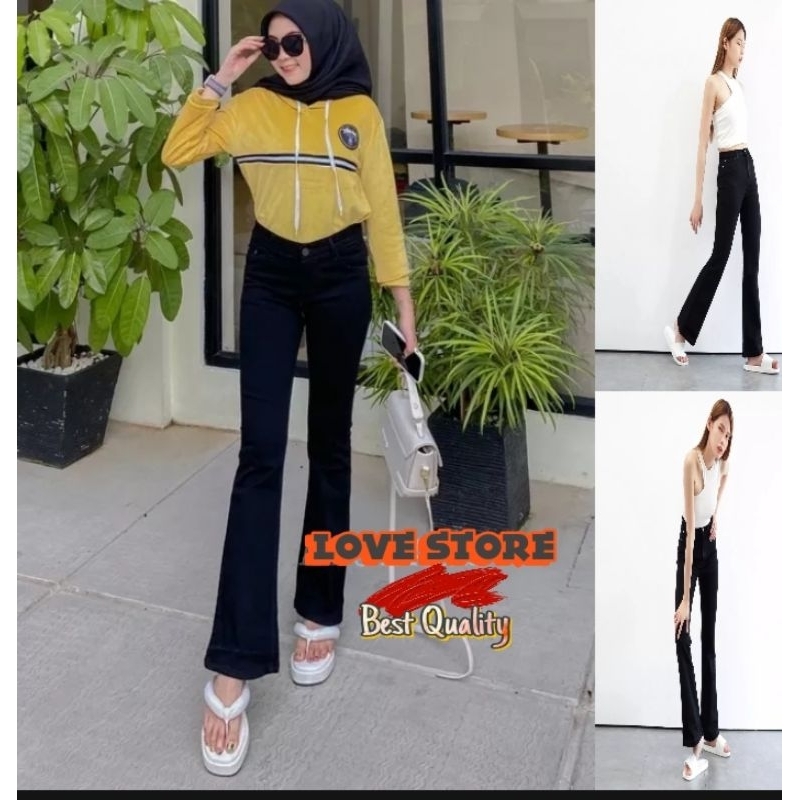 Celana Panjang HW Cutbray Jeans Cutbray Jeans Korea Jeans Celana Jeans Impor  Fashion