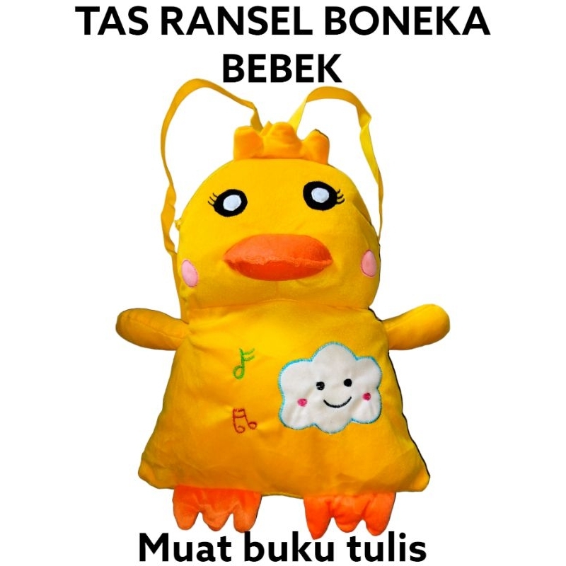 Boneka Tas Ransel Anak Bebek Muat Buku Tulis Lucu Imuet Viral Large 50cm