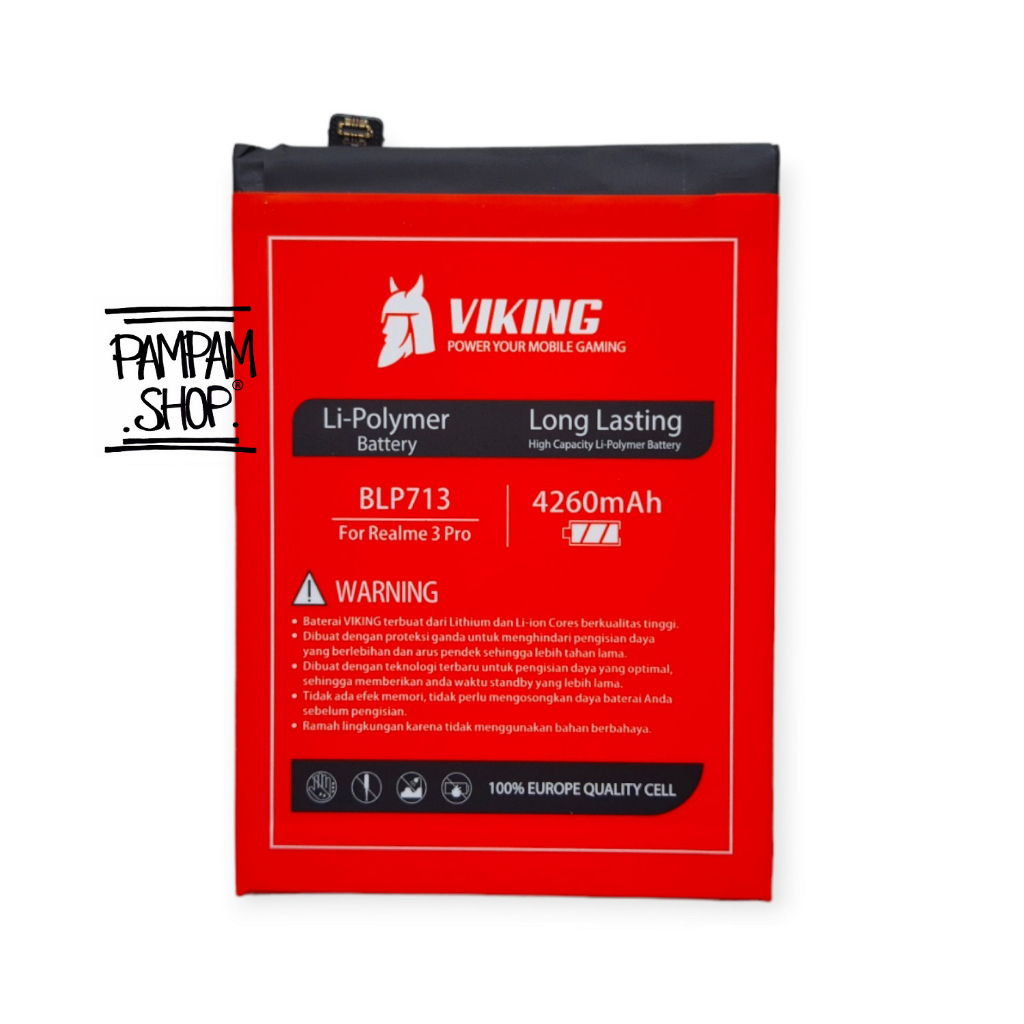 Baterai VIKING Double Power Original Realme 3 Pro BLP713 Batre Batrai Battery HP Handphone BLP 713 Ori