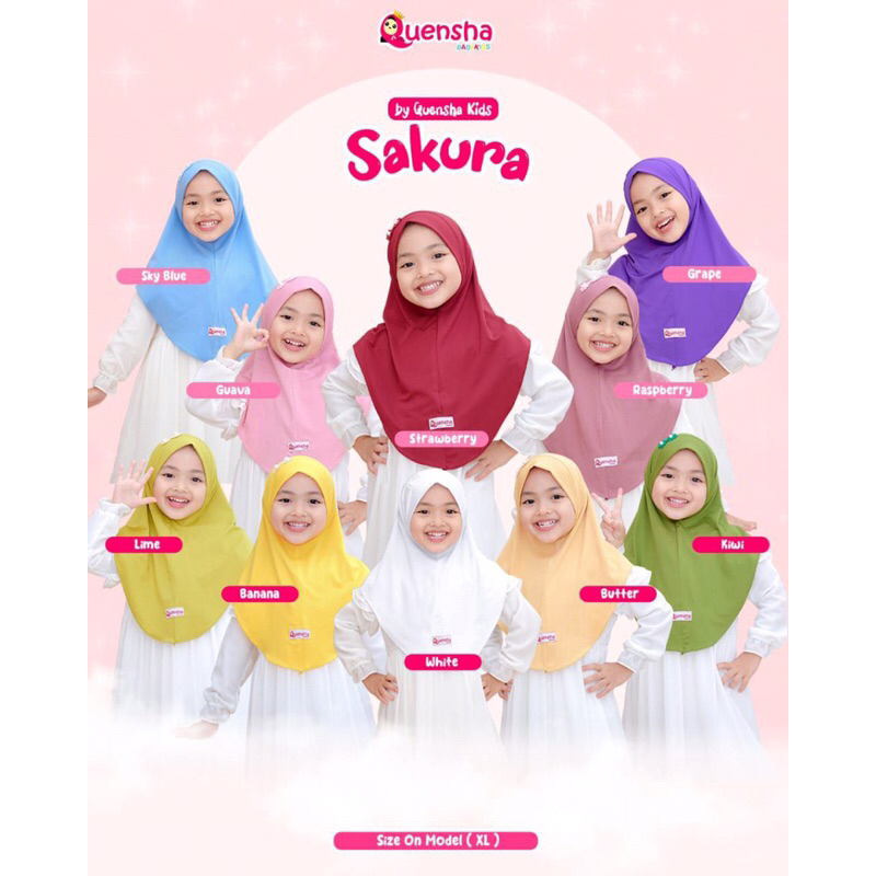 hijab dagu anak / hijab Sakura by Quensha / hijab bayi / hijab balita / hijab putih anak SD / hijab 