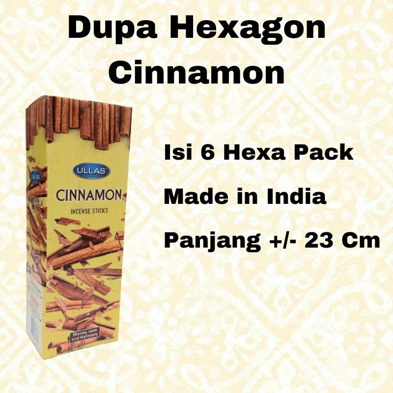 Dupa Hio India Aromaterapi Ullas Cinnamon Kayu Manis Hexa Box isi 6 Pack