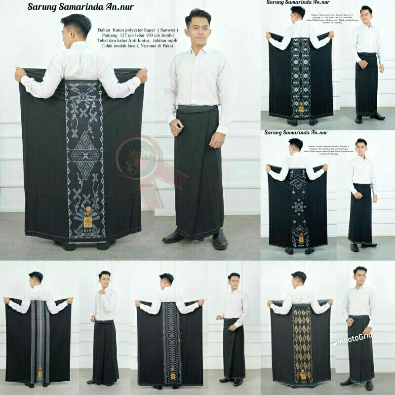 SARUNG HITAM POLOS AN-NUR/SARUNG SAMARIMDA /SARUNG HALUS