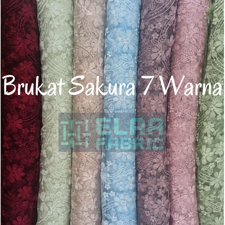 ½ meter Kain Tile Premium Brukat Premium Kebaya Lux Jakarta Motif Alamanda / Tile Prancis High Quali