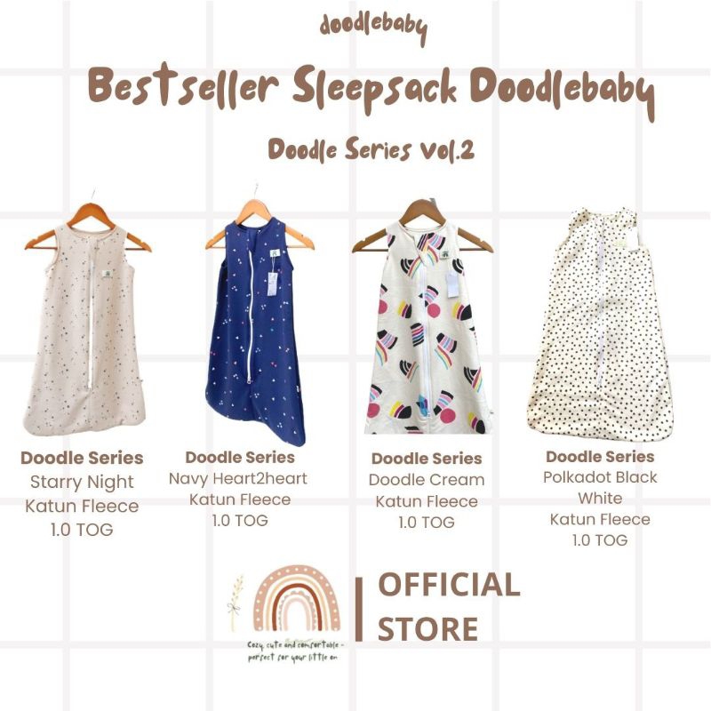 sleep sack doodlebaby doodle series TOG 1.0 edisi 2 || sleepsack || selimut bayi || kantong tidur bayi || baby gift || selimut baju bayi || newborn - 6th ||