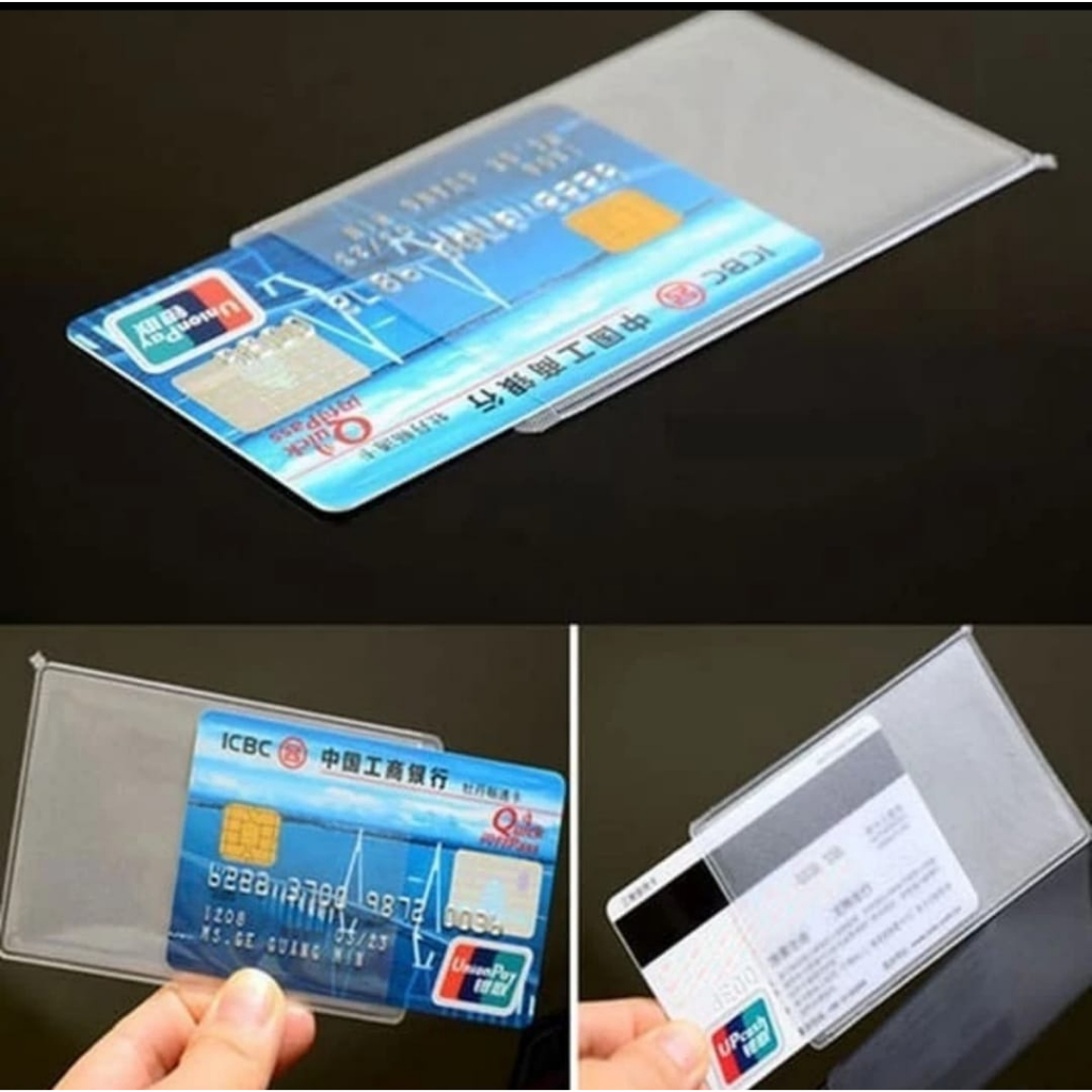 

Plastik Kartu ATM SIM KTP Plastik Cover Pelindung Kartu Anti Gores ATM Credit Card