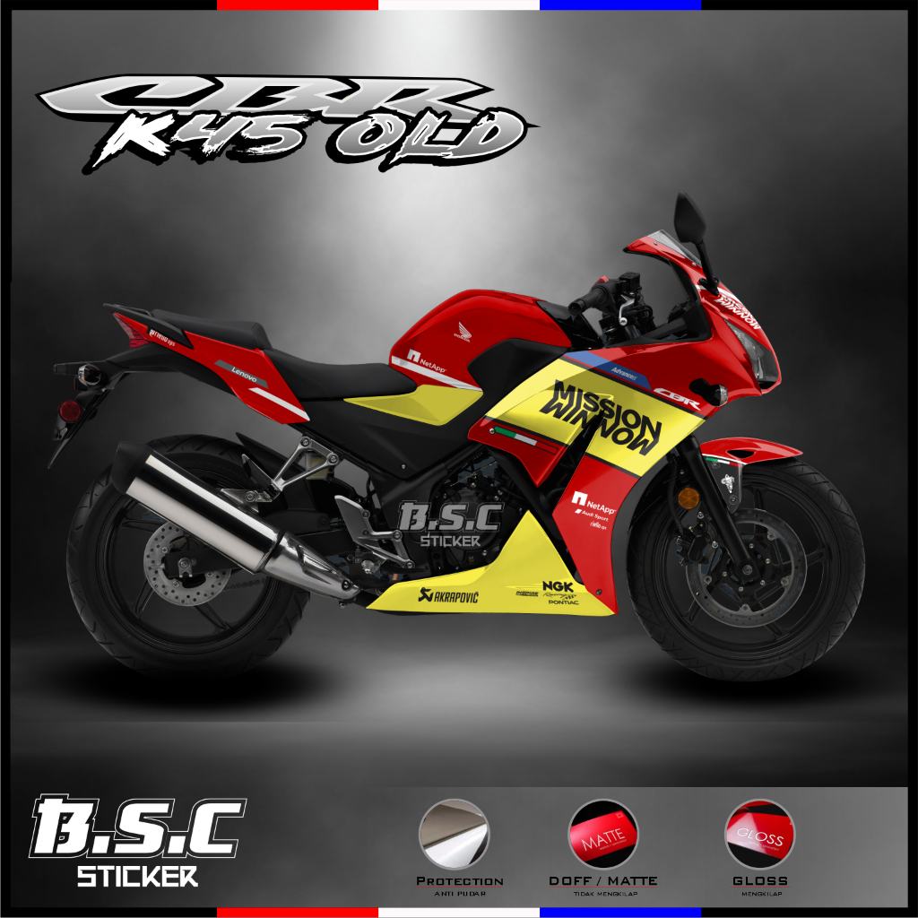 Sticker Decal FULL BODY CBR K45 old CBR Lokal Motif Mission Winnow