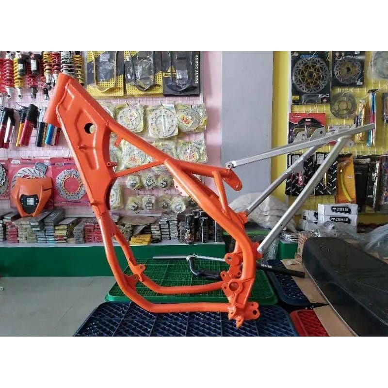 Frame Rangka KTM 250 PNP Mesin Honda GL Tiger MP Kawasaki Ninja Scorpio King fulset swing arm KTM