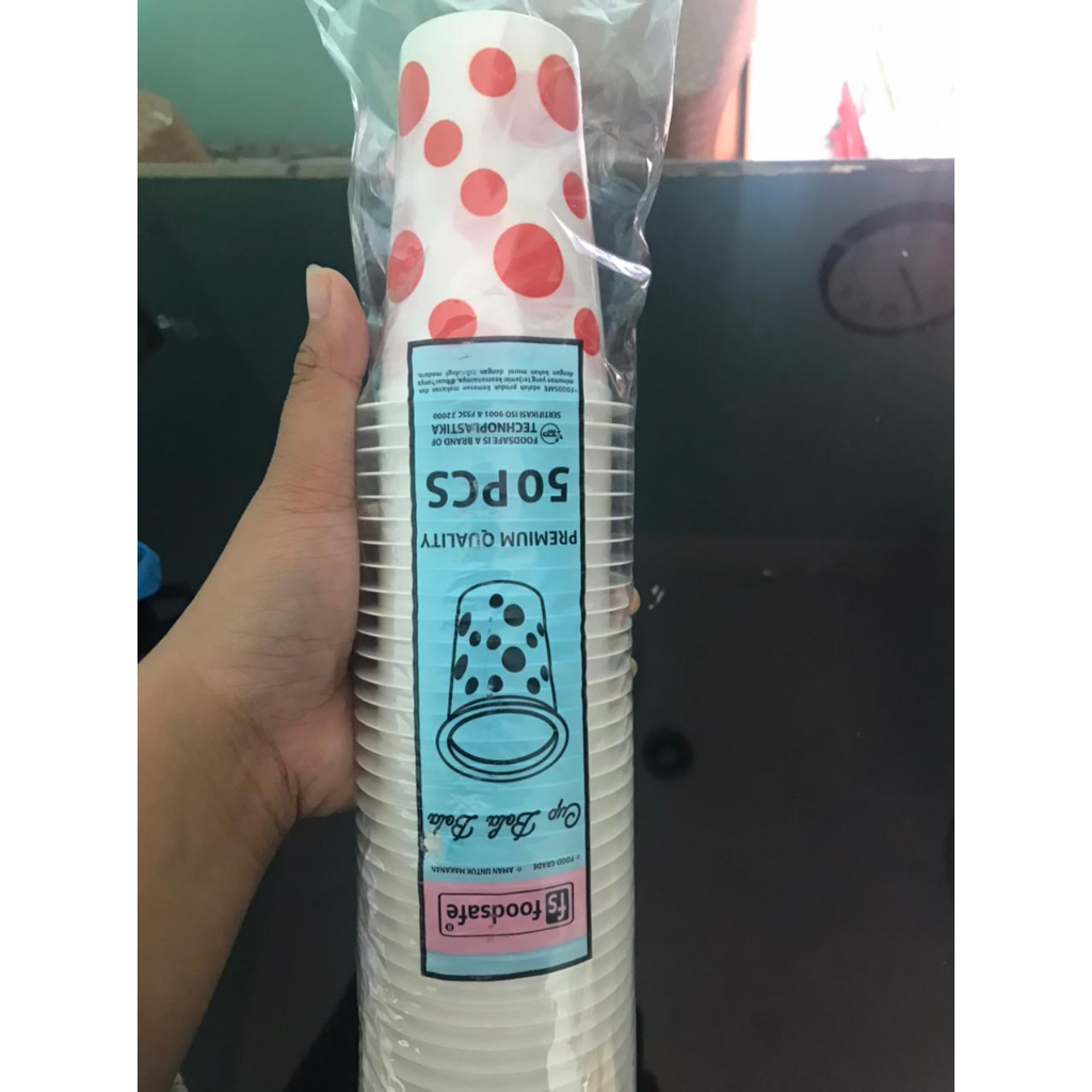 Gelas polkadot, gelas bola bola Gelas plastik Jasuke
