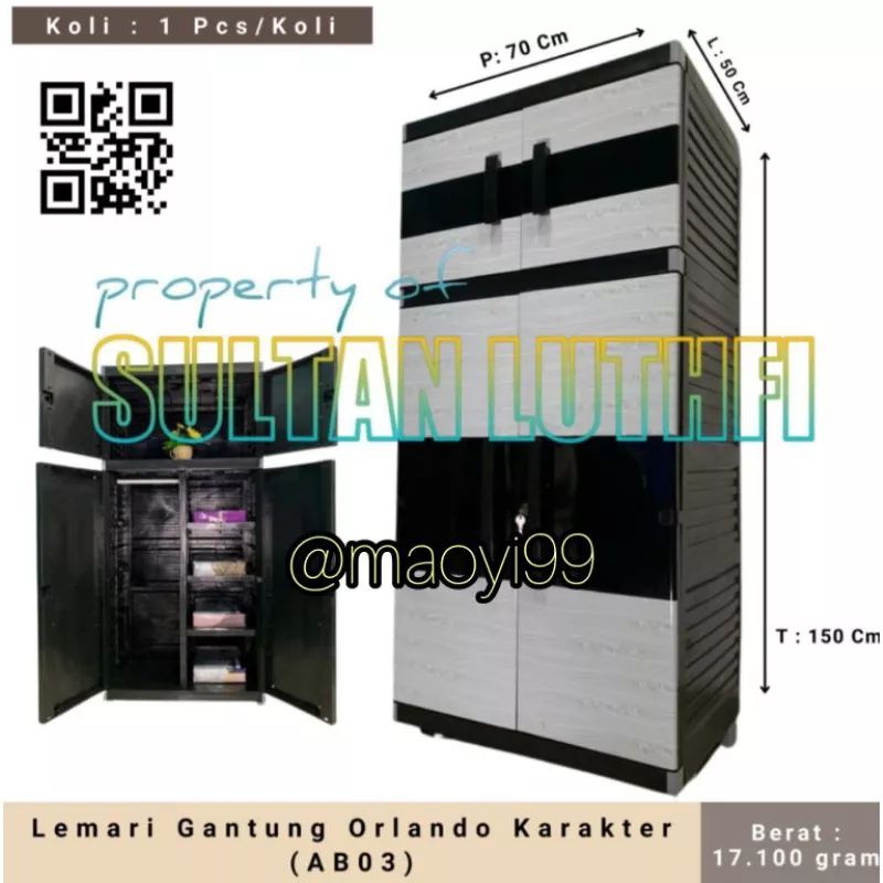 LEMARI PLASTIK GANTUNGAN JUMBO MIAMI ORLANDO AB