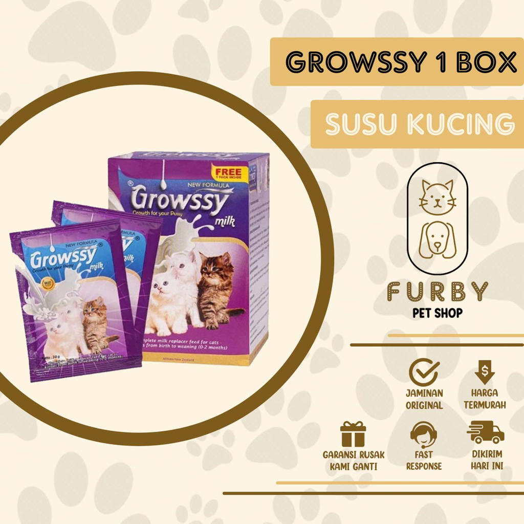 Susu Kucing Growssy 1 Box Isi 10+1 Sachet Kitten/Dewasa