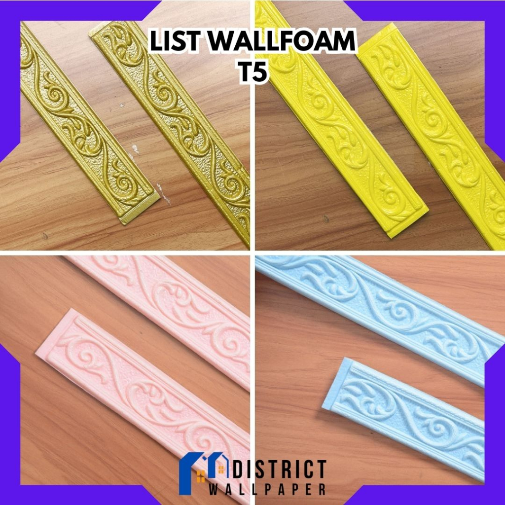 [T5] BISA COD  TERMURAH List Wallfoam Border Stiker 3D Timbul Dekorasi Dinding Ruangan Kamar