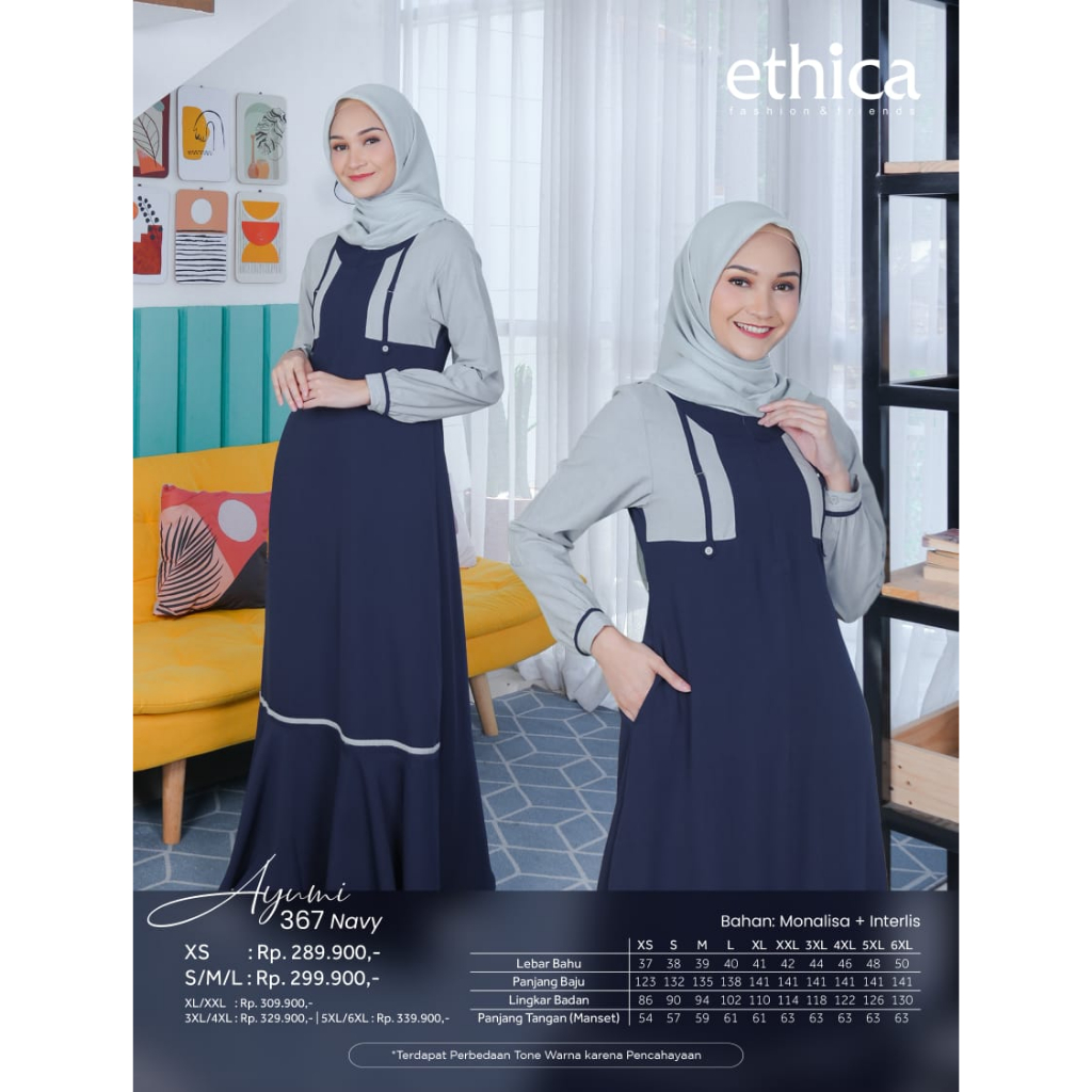 GAMIS TERBARU ETHICA AYUMI 367 NAVY