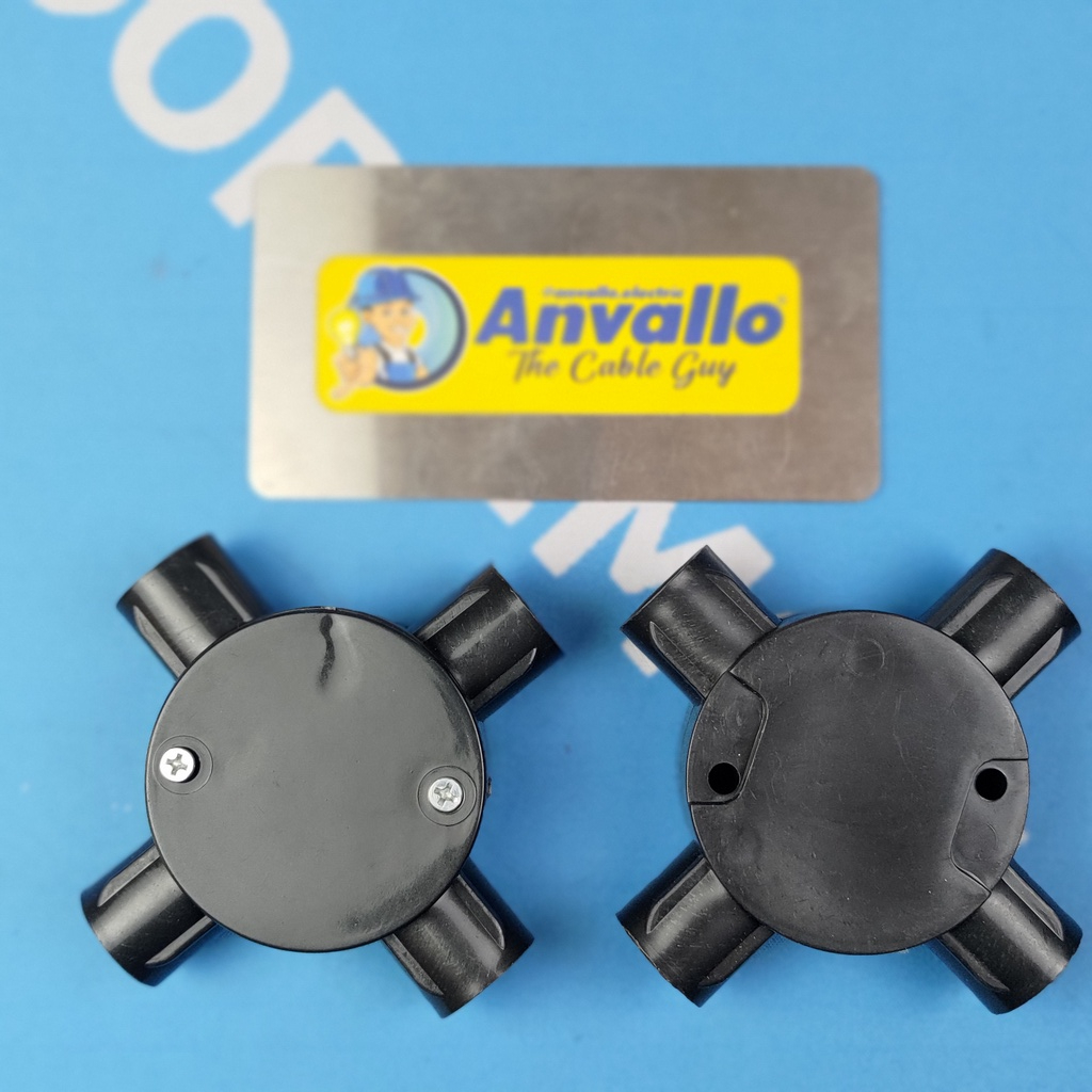 T DUS Cabang 4 Sambungan Pipa Listrik Cabang 4 20mm - Hitam