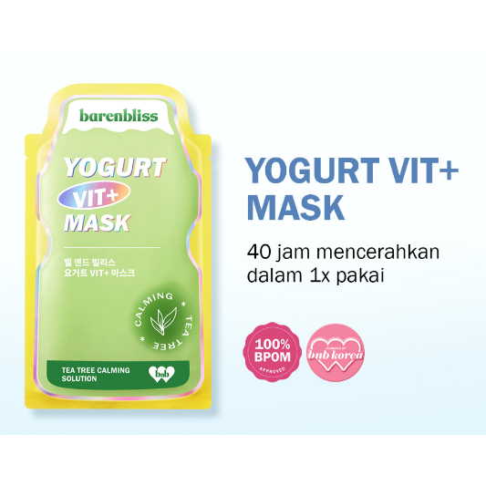 BNB barenbliss Yogurt Vit+ Mask TEA TREE CALMING SOLUTION