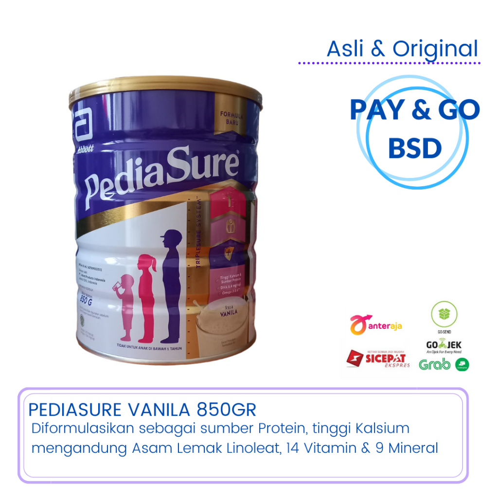 

PEDIASURE RASA VANILA 850GR USIA 1-10 TAHUN SUSU PERTUMBUHAN ANAK