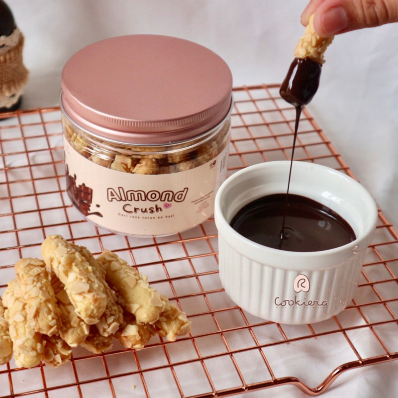 

Almond Crush Kue Kering Stick Almond with Melted Chocolate