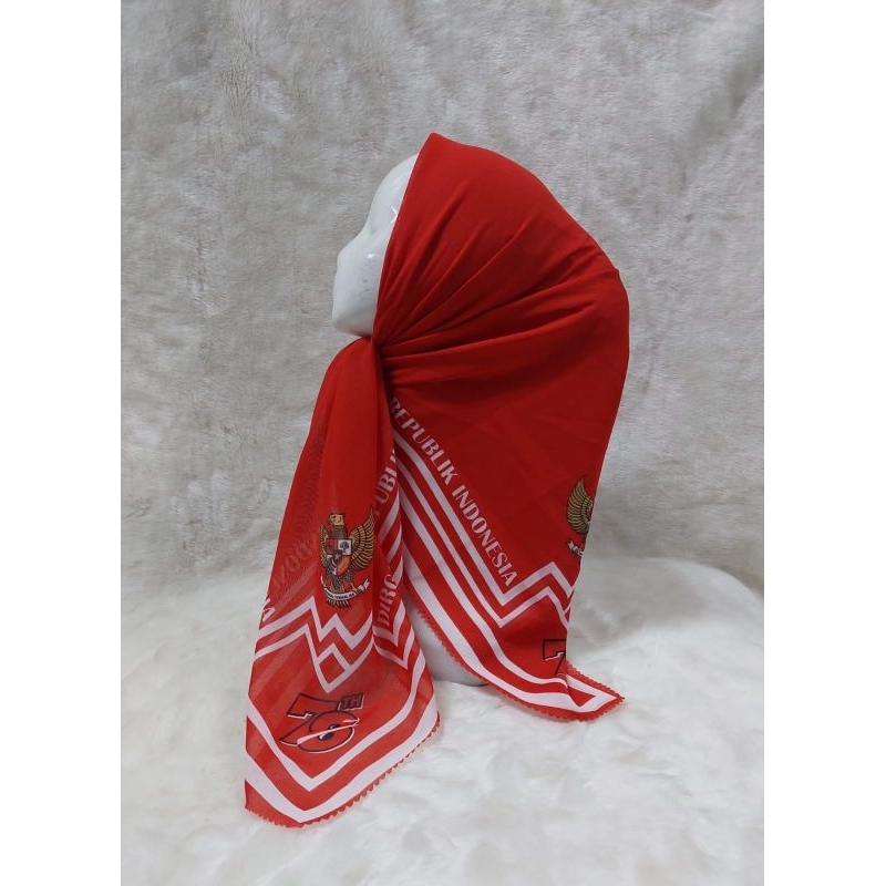 Hijab Kemerdekaan Indonesia/ Hijab Voal Motif Warna Merah