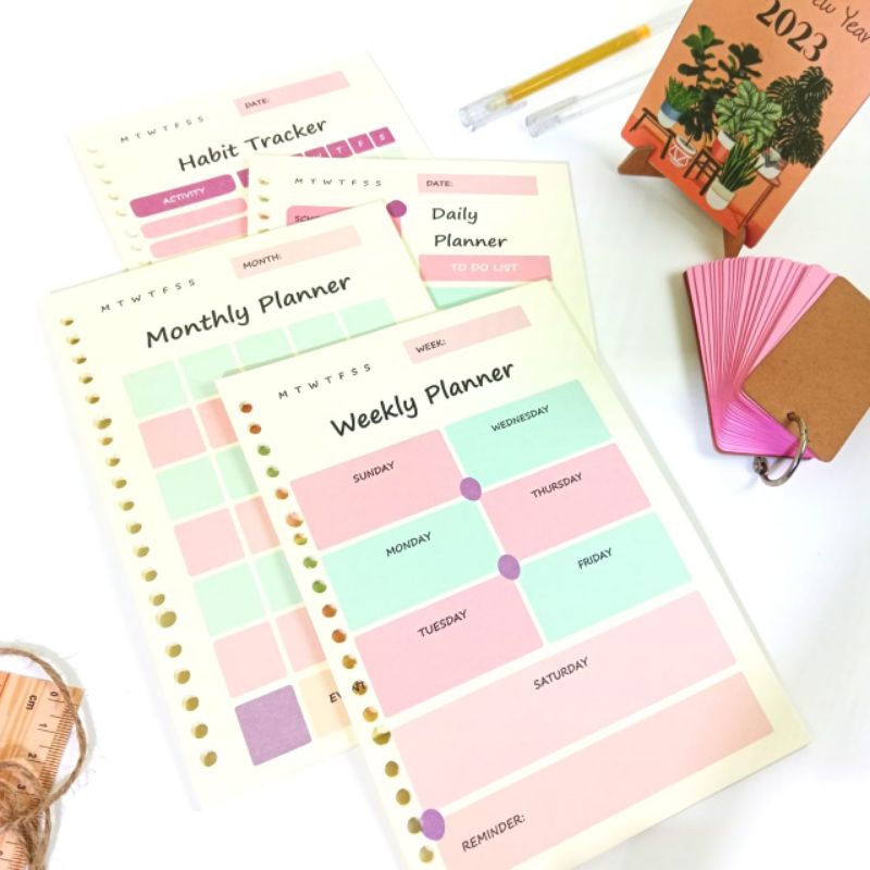 

Loose Leafe A5 Loose Leafe Isi Binder Kertas File A5 20 Ring Bahan Bookpaper Loose Leafe montly planner Weekly Planner