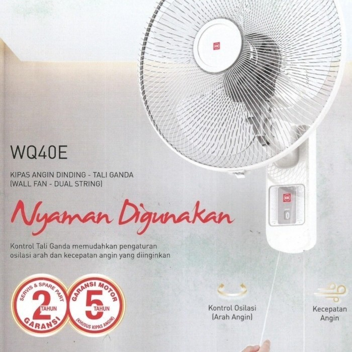 KDK WQ40E Wall Fan Kipas Angin Dinding 16 Inch - KDK WQ 40E