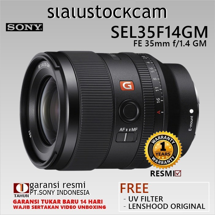 Sony FE 35mm f1.4 GM Sony 35mm f/1.4 FE Mount GM Sony 35mm Resmi