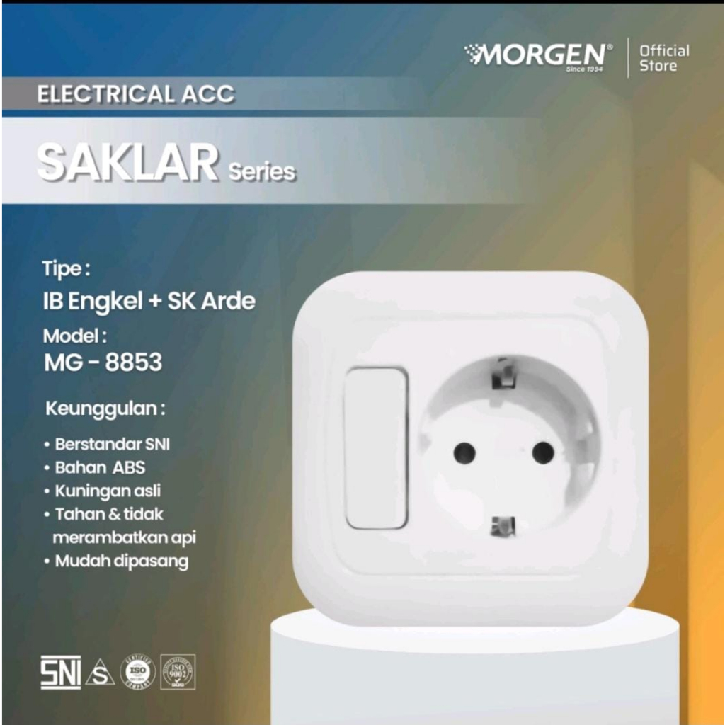 Morgen MG-8853 IB SAKLAR ENGKEL + STOP KONTAK ARDE Inbow Inbo P Series / IB 1 Saklar + SK ARDE Model