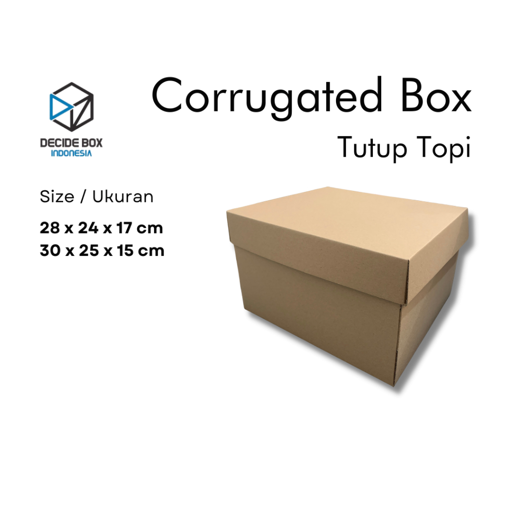 Kardus, Kotak Kado, Kotak Kue, Packaging, Kemasan, Box, Kotak Hampers Model Tutup Topi / Corrugated 